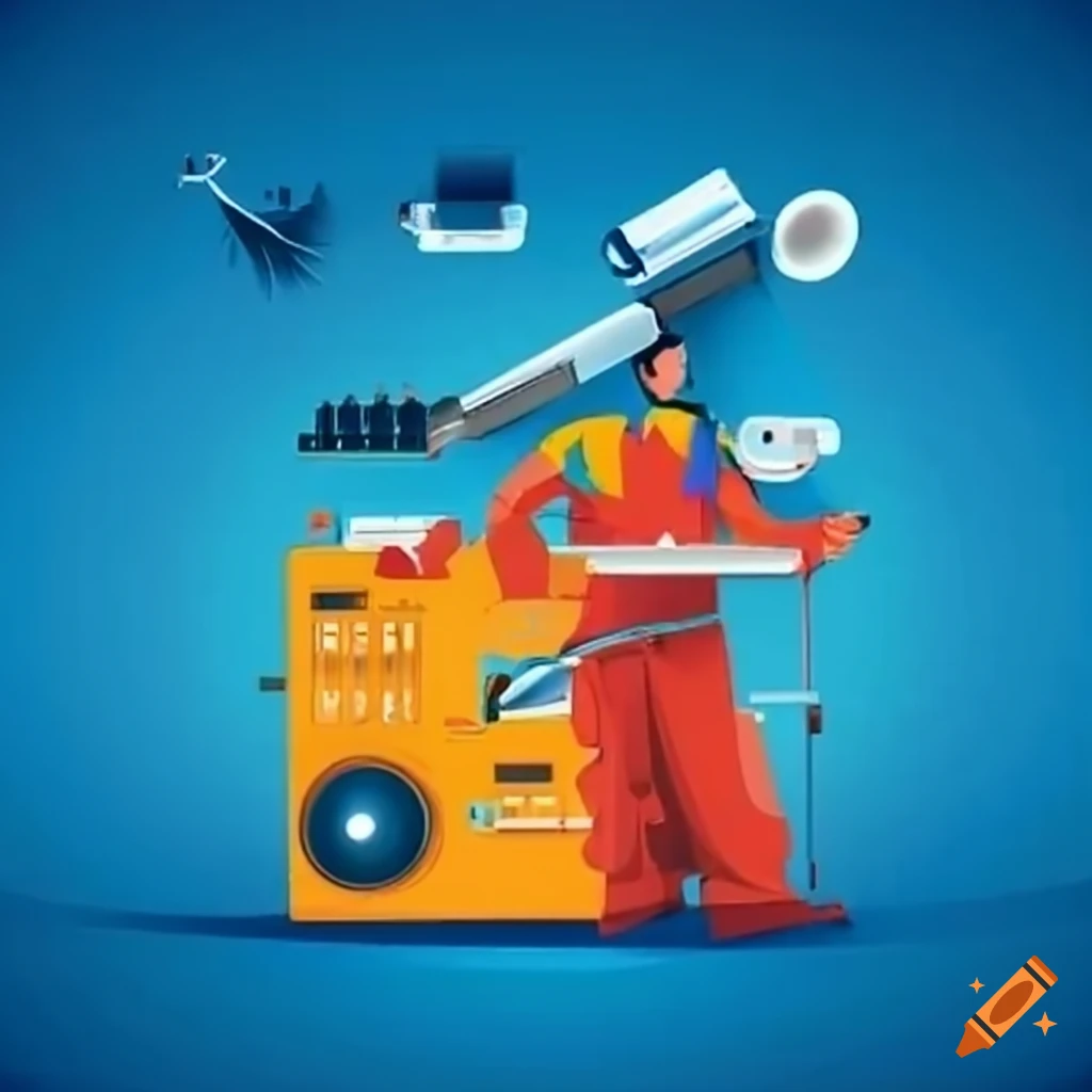 vector illustration of performing maintenance tasks