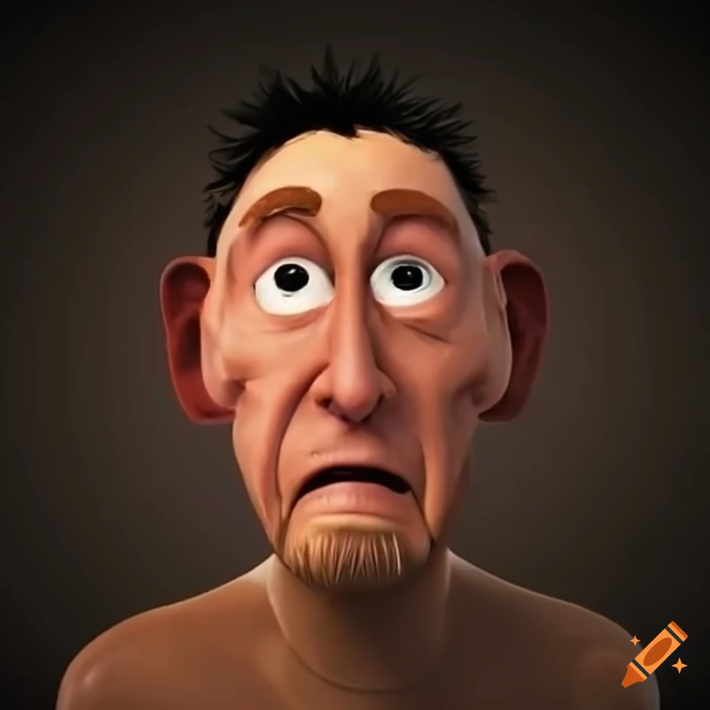 Animated illustration of a desperate man