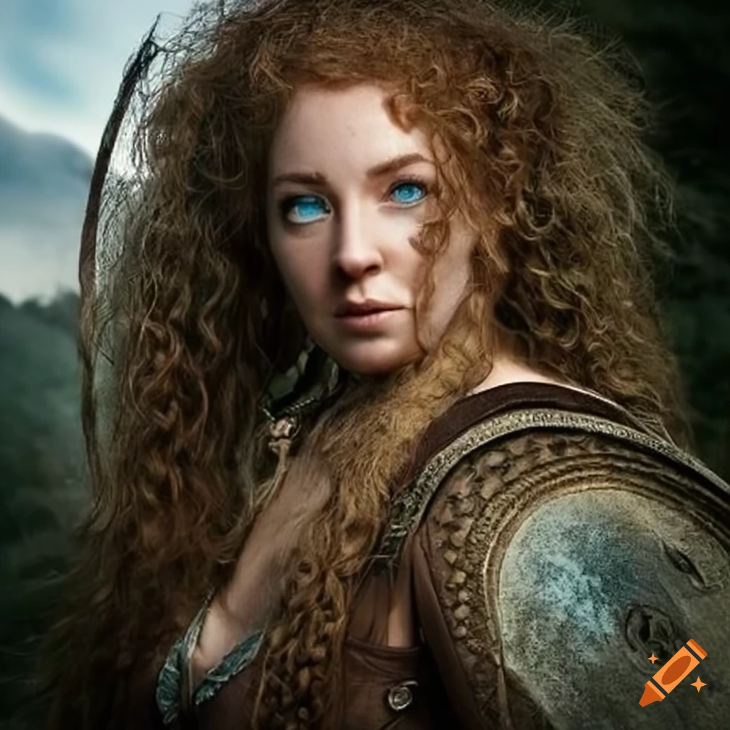 Illustration of a female hobbit warrior