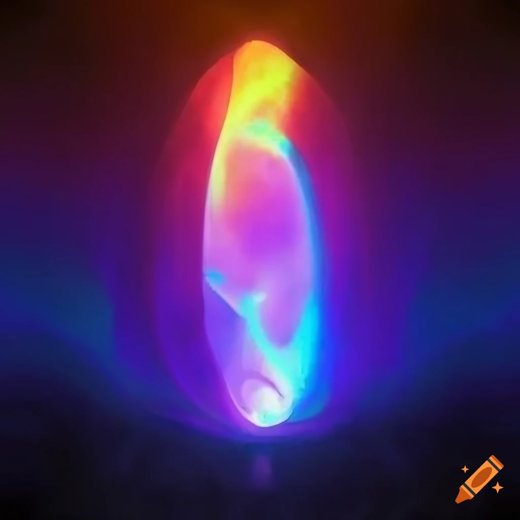 holographic shoegaze album cover with ethereal arches