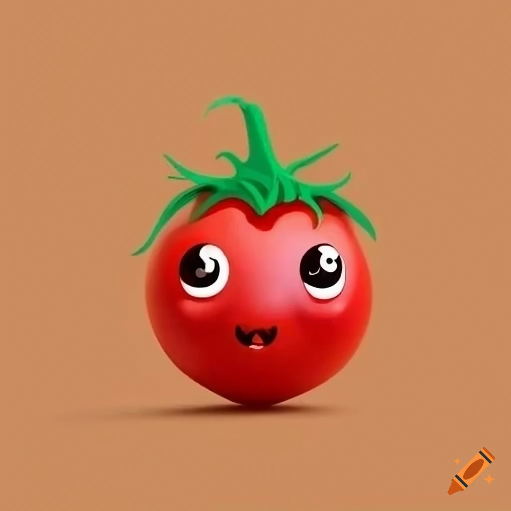 Cute cartoon tomato illustration on Craiyon