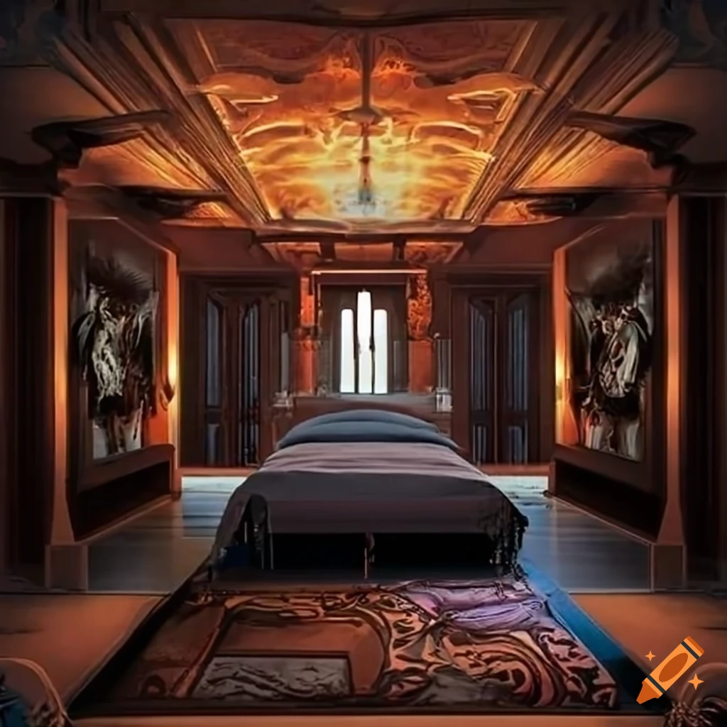 Open bedroom with rock and metal music vibes on Craiyon