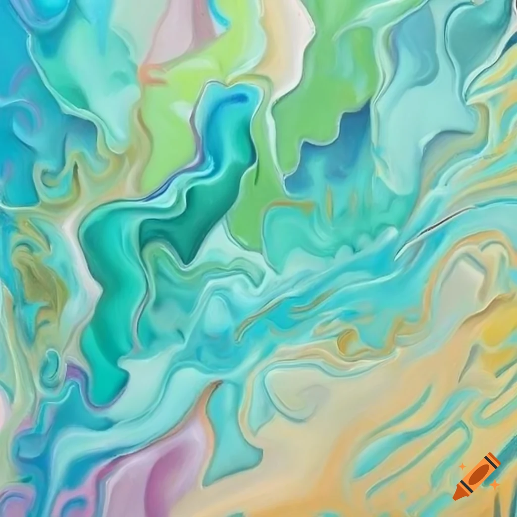 abstract art deco painting in pastel colors