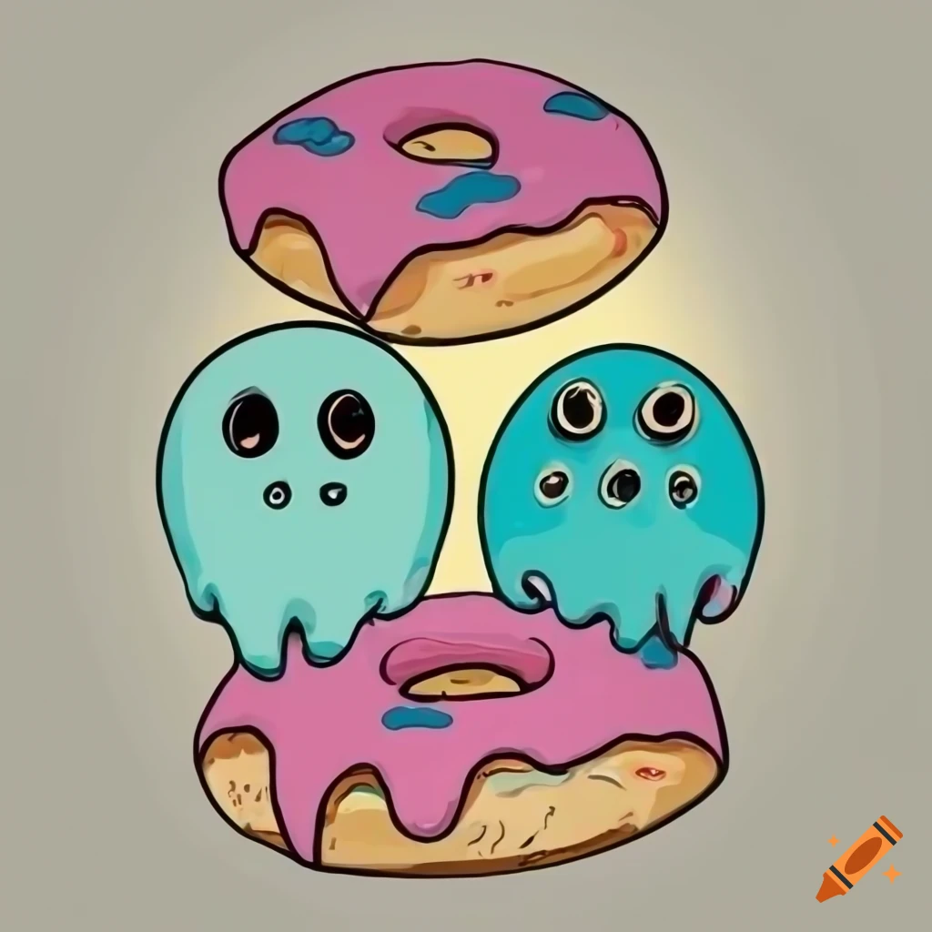 Cute Three Doughnuts with Different Colors Stock Vector - Illustration of  cake, cute: 259692508