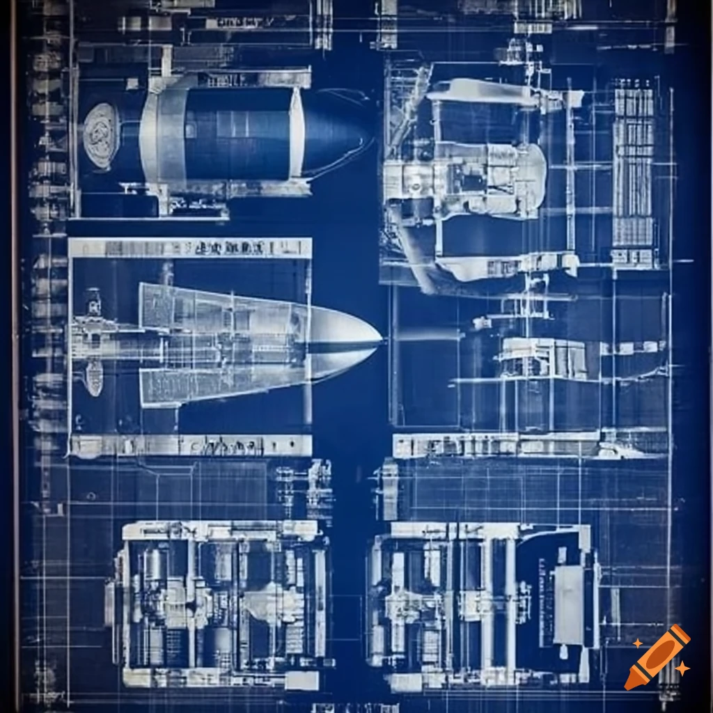 Rolled futuristic blueprint paper on Craiyon