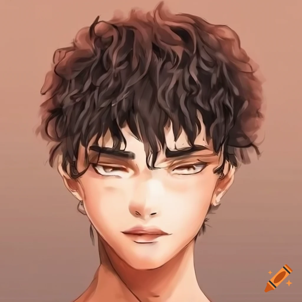 illustration of a male character with dark brown skin and unique hairstyle