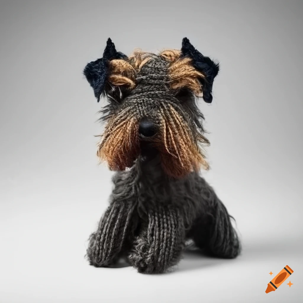 Cesky Terrier made of yarn sculpture
