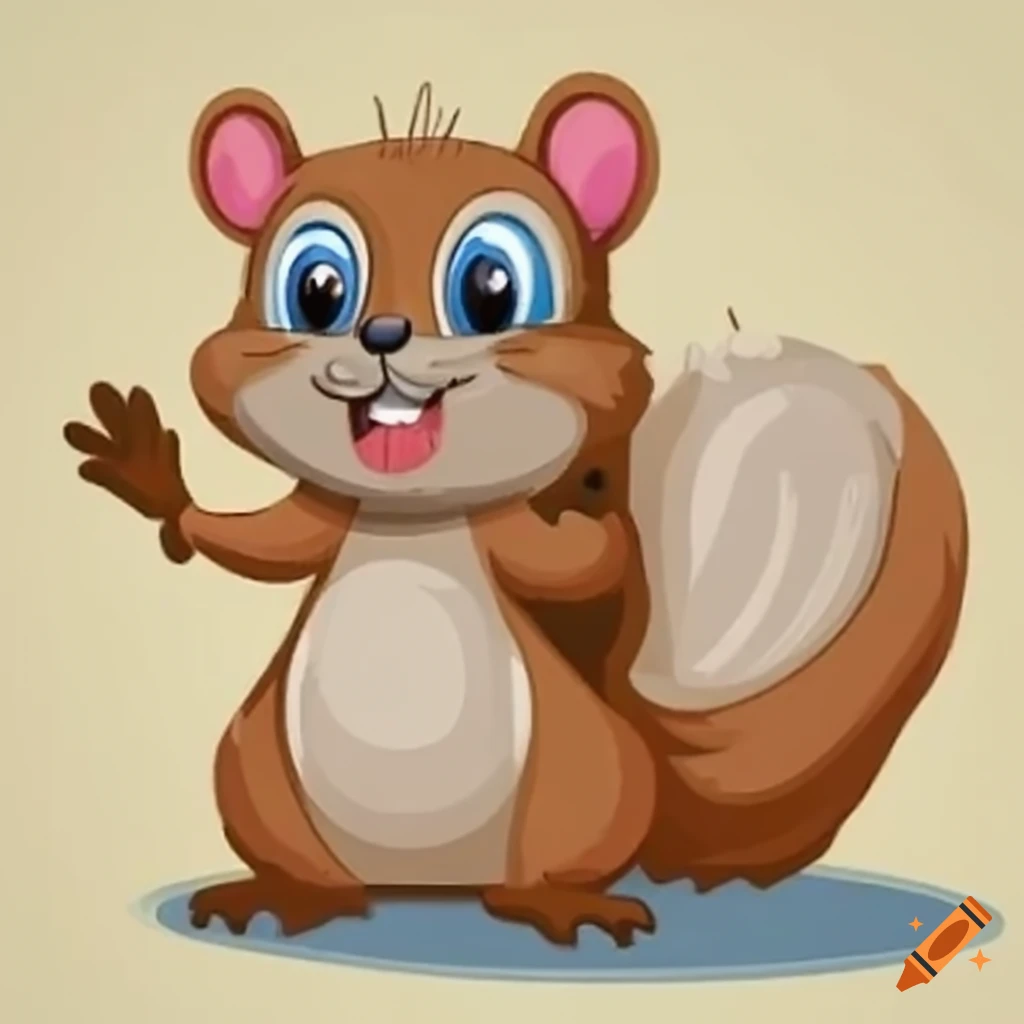 cartoon squirrel on a tree