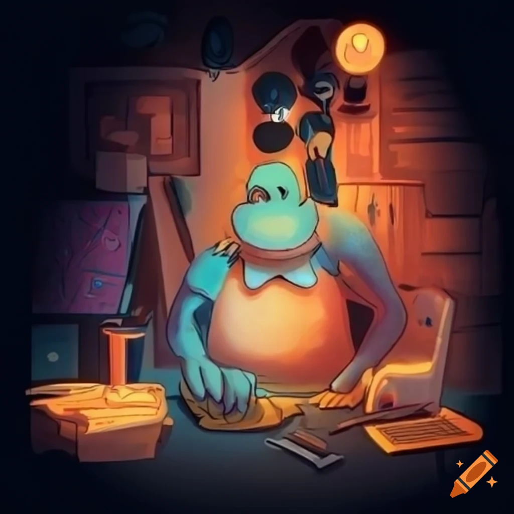 cartoon style drawing of a software developer planning