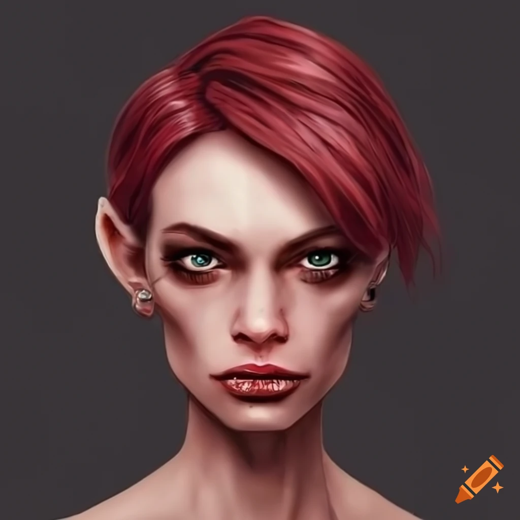 Digital Art Of A Maroon Haired Humanoid Alien Woman On Craiyon 