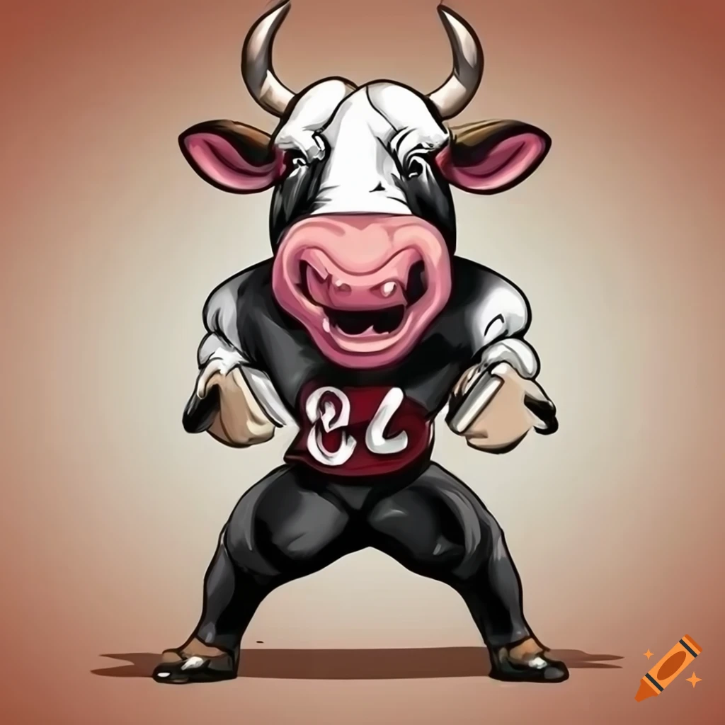 Football mascot cow on Craiyon