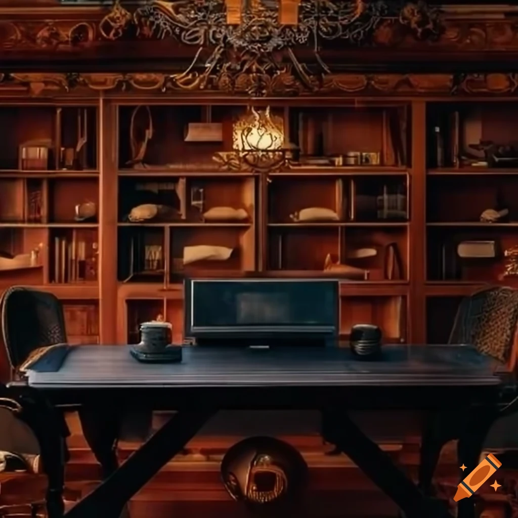 open study room with rock and metal music theme