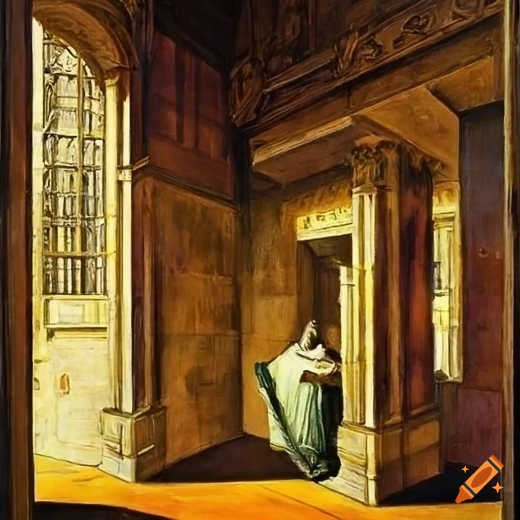 Giorgio de Chirico's painting of Bodleian library courtyard