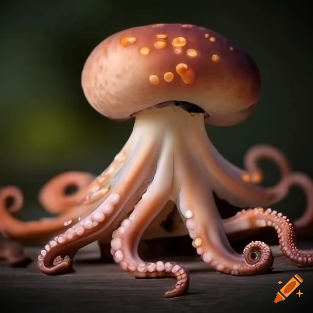 Illustration of a mushroom octopus