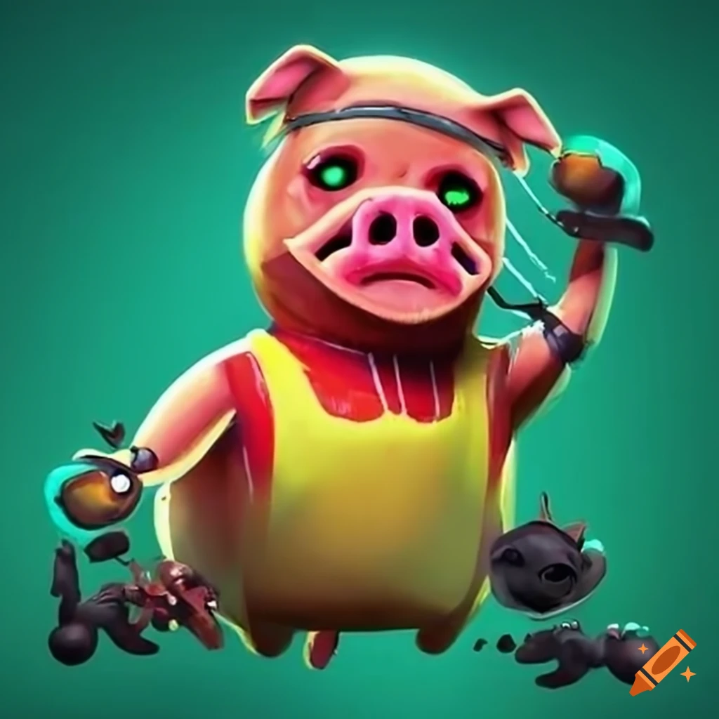 Whimsical artwork with a mashup of characters and colorful chaos on Craiyon