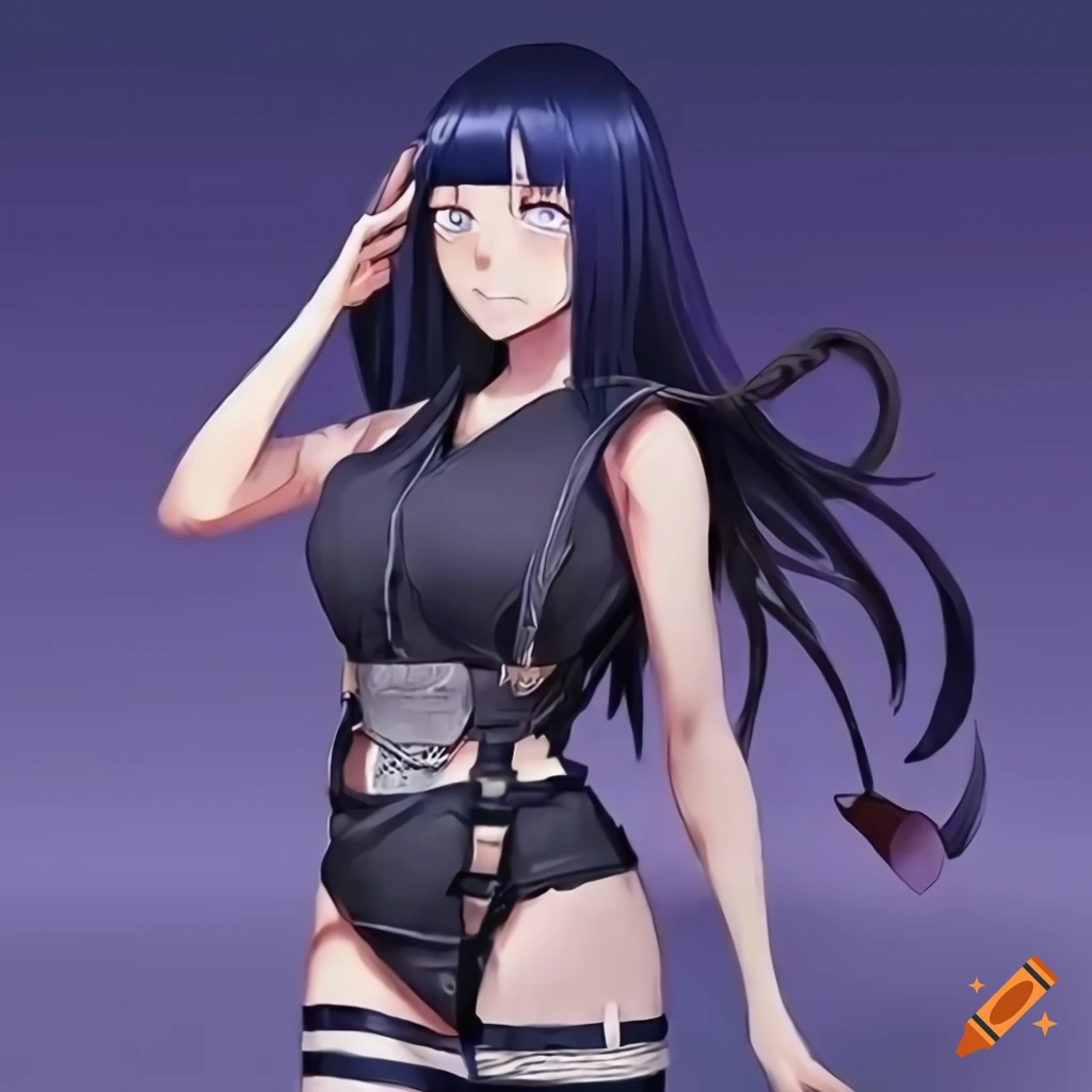 Detailed Artwork Of Hinata Hyuga Wearing A Body Harness On Craiyon