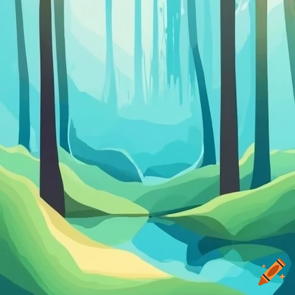 lush forest habitat with tall trees and clear rivers