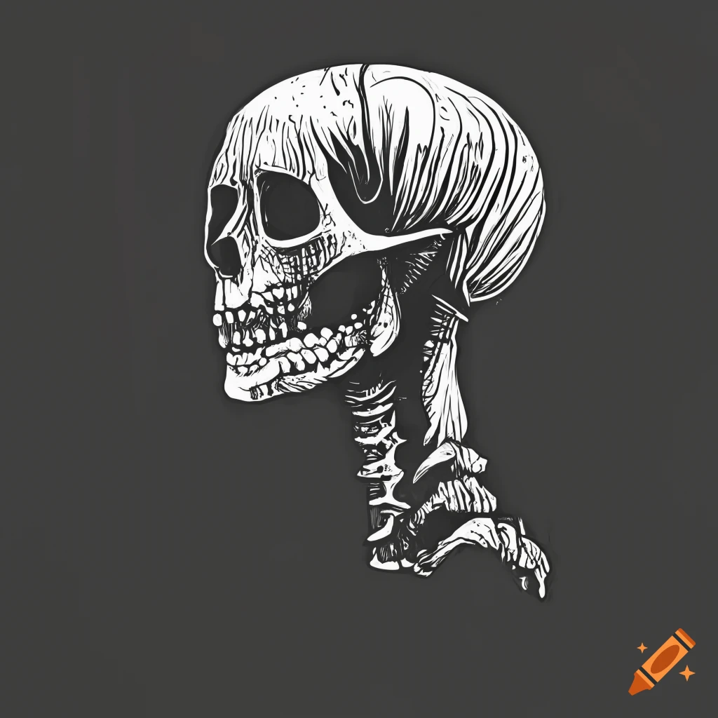 Scary stone Head skull silhouette Illustrations By artgrarisstudio |  TheHungryJPEG