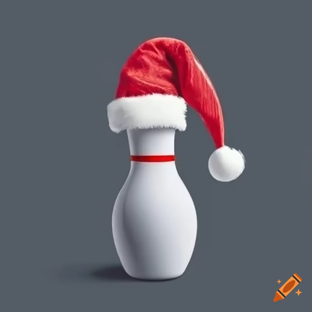 Festive bowling pin with santa hat on Craiyon
