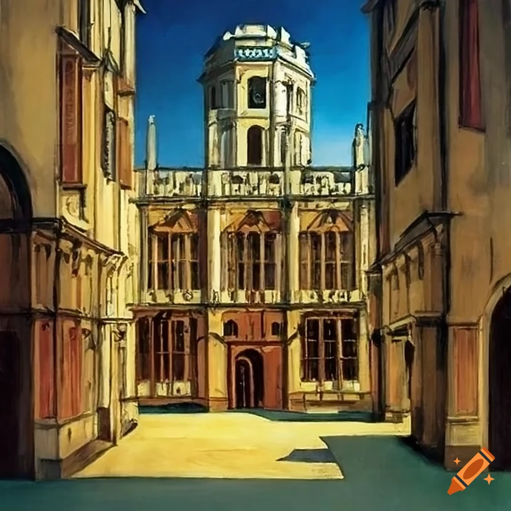 Giorgio de Chirico's painting of Bodleian library courtyard