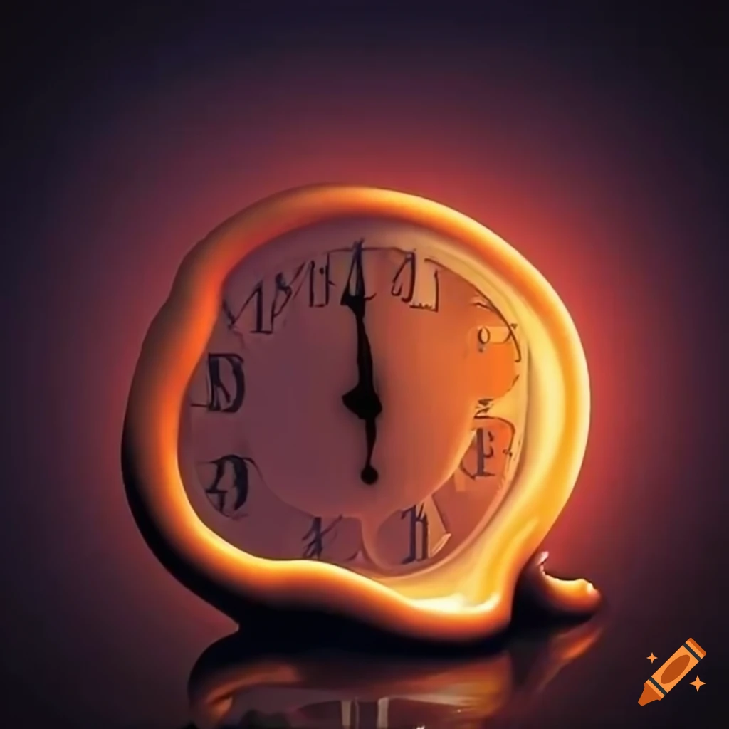 Melting clock on halloween night on Craiyon