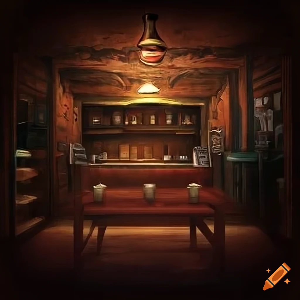 Digital artwork of a bar scene on Craiyon