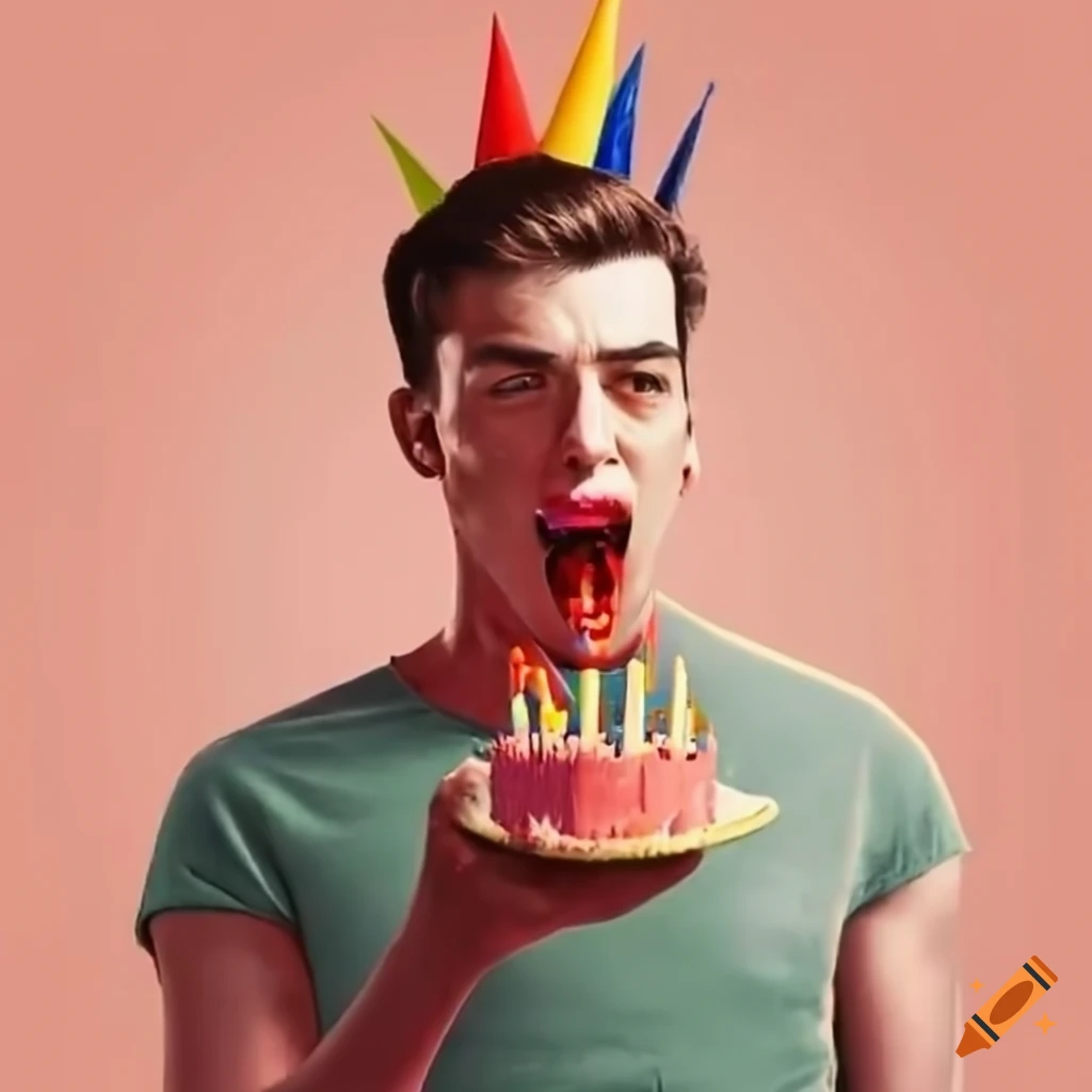 Man celebrating birthday