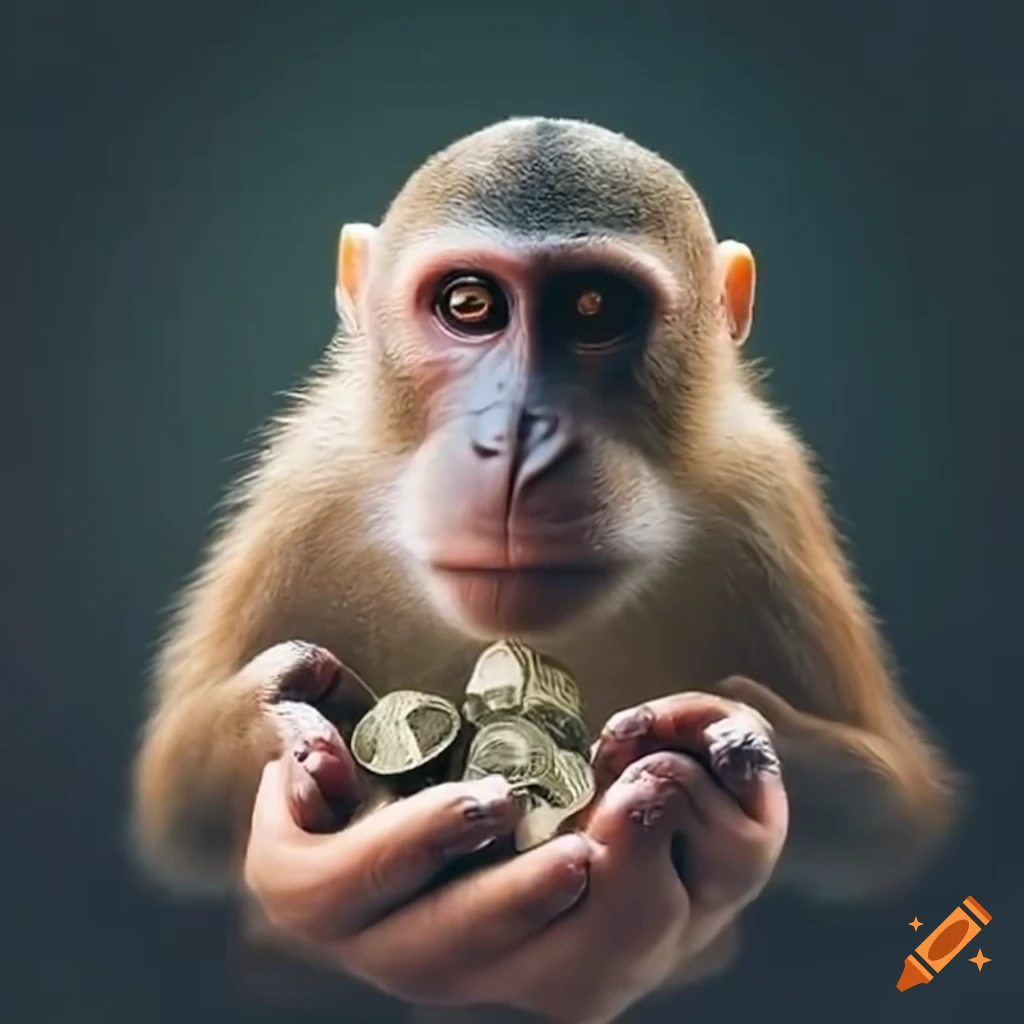 Monkey shaking hands with a landlord on craiyon