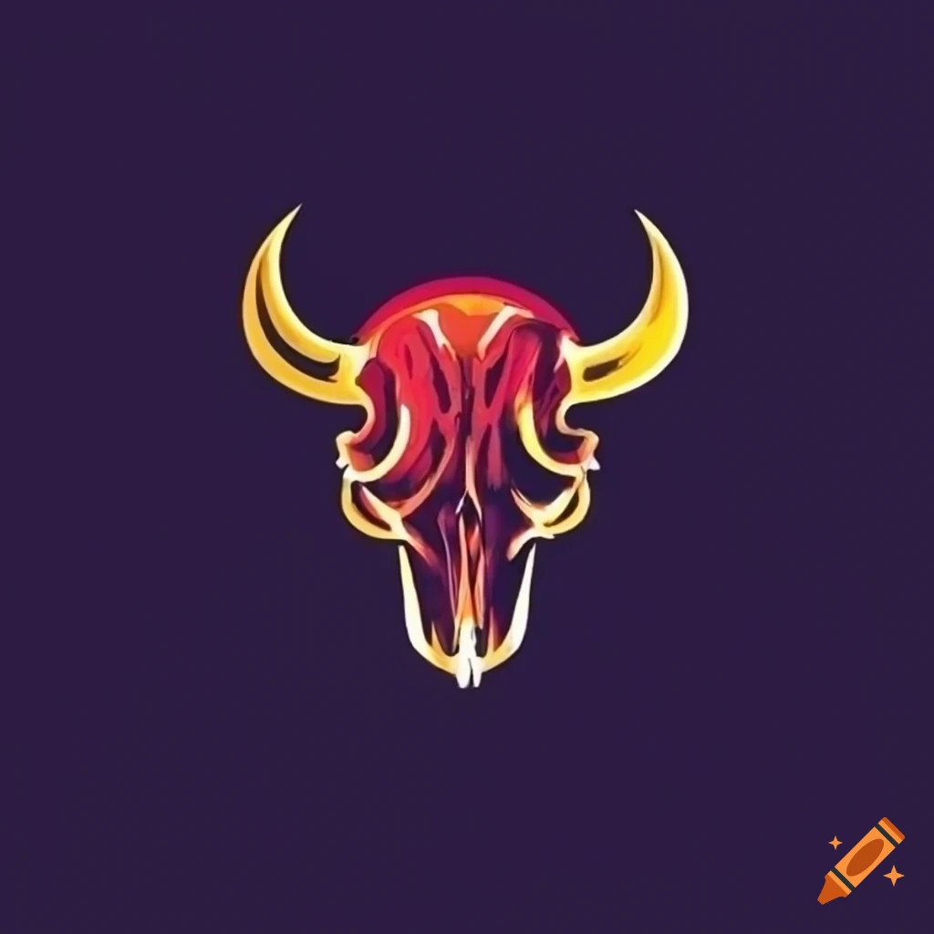 Innovative logo design of a bison skull