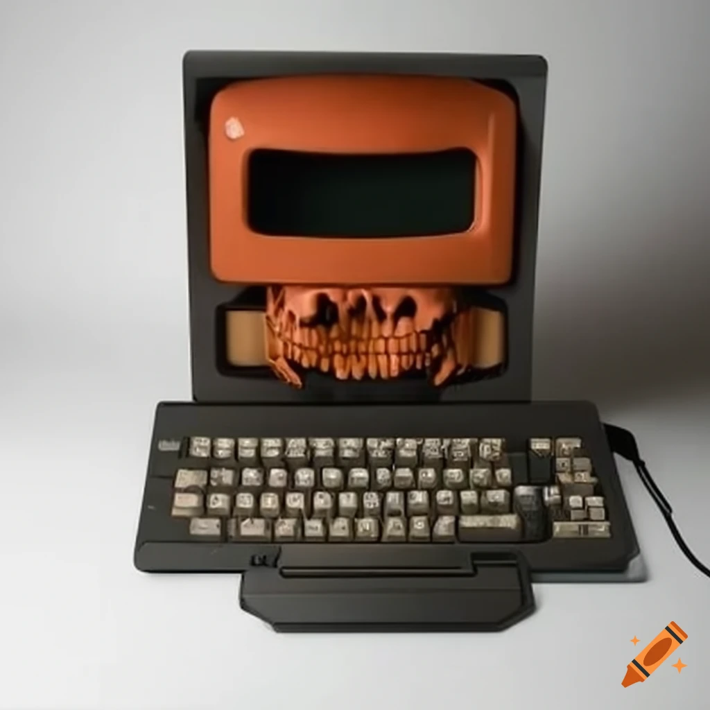 computer in the shape of a skull