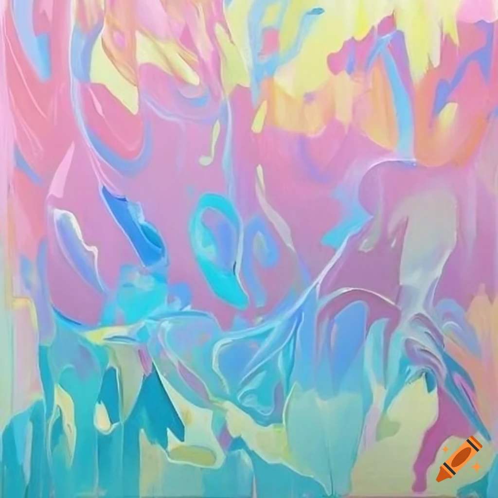 pastel abstract art deco painting
