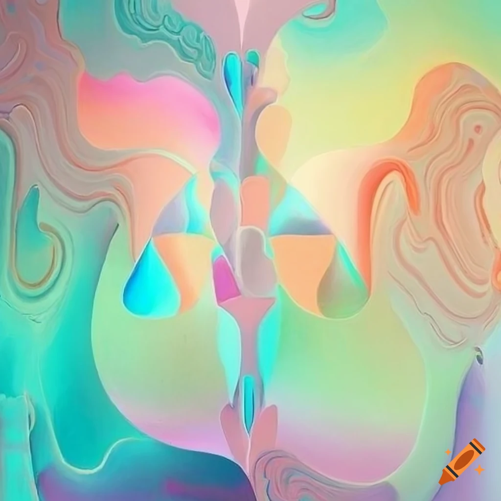 Pastel art deco abstract art on Craiyon