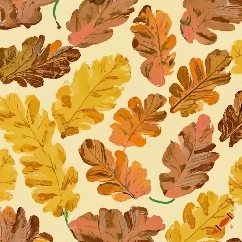 yellow-and-brown-oak-leaves-pattern-on-craiyon