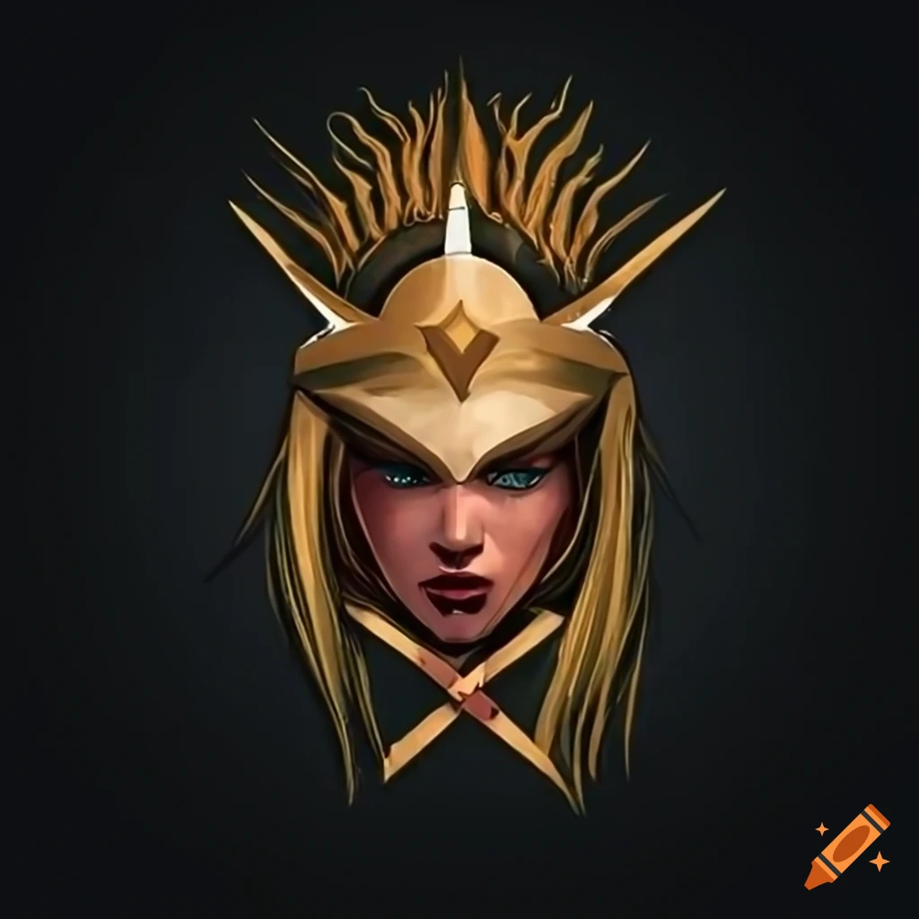 Football logo with a female amazon warrior theme on Craiyon