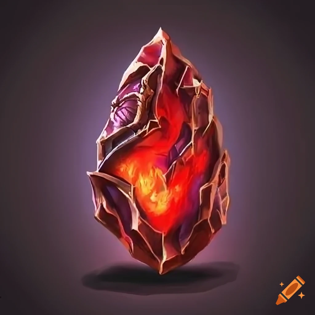 Red and black magic stone inspired by hearthstone on Craiyon