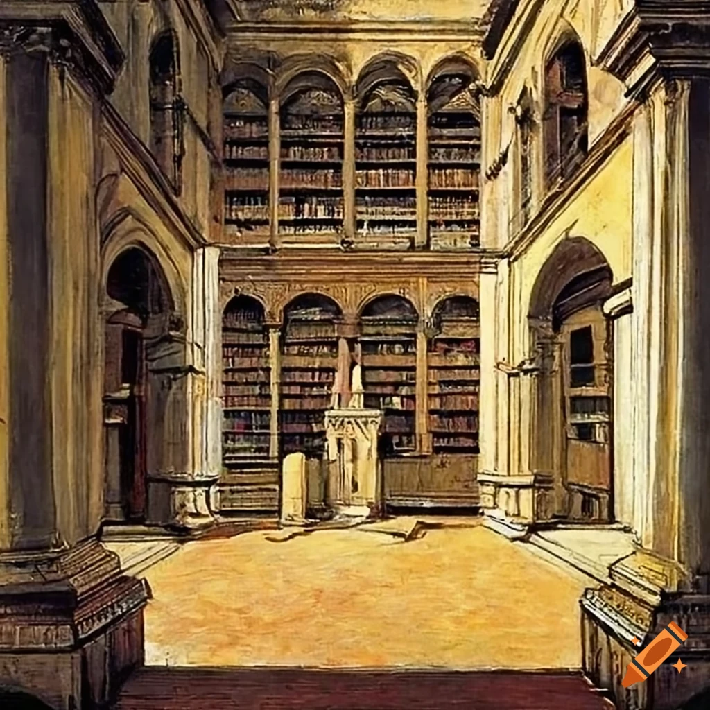 Giorgio de Chirico's painting of Bodleian library courtyard
