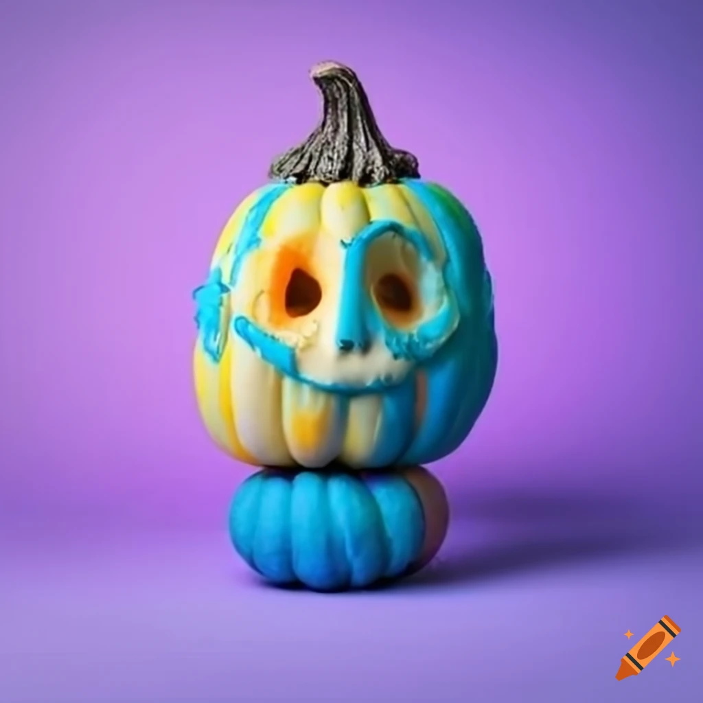 colorful Halloween scene with pumpkins and kids