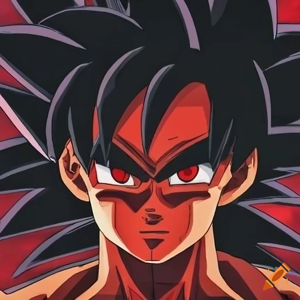 Goku black com cabelo vermelho