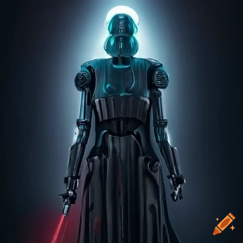 Red lightsaberwielding star wars villain robot on Craiyon