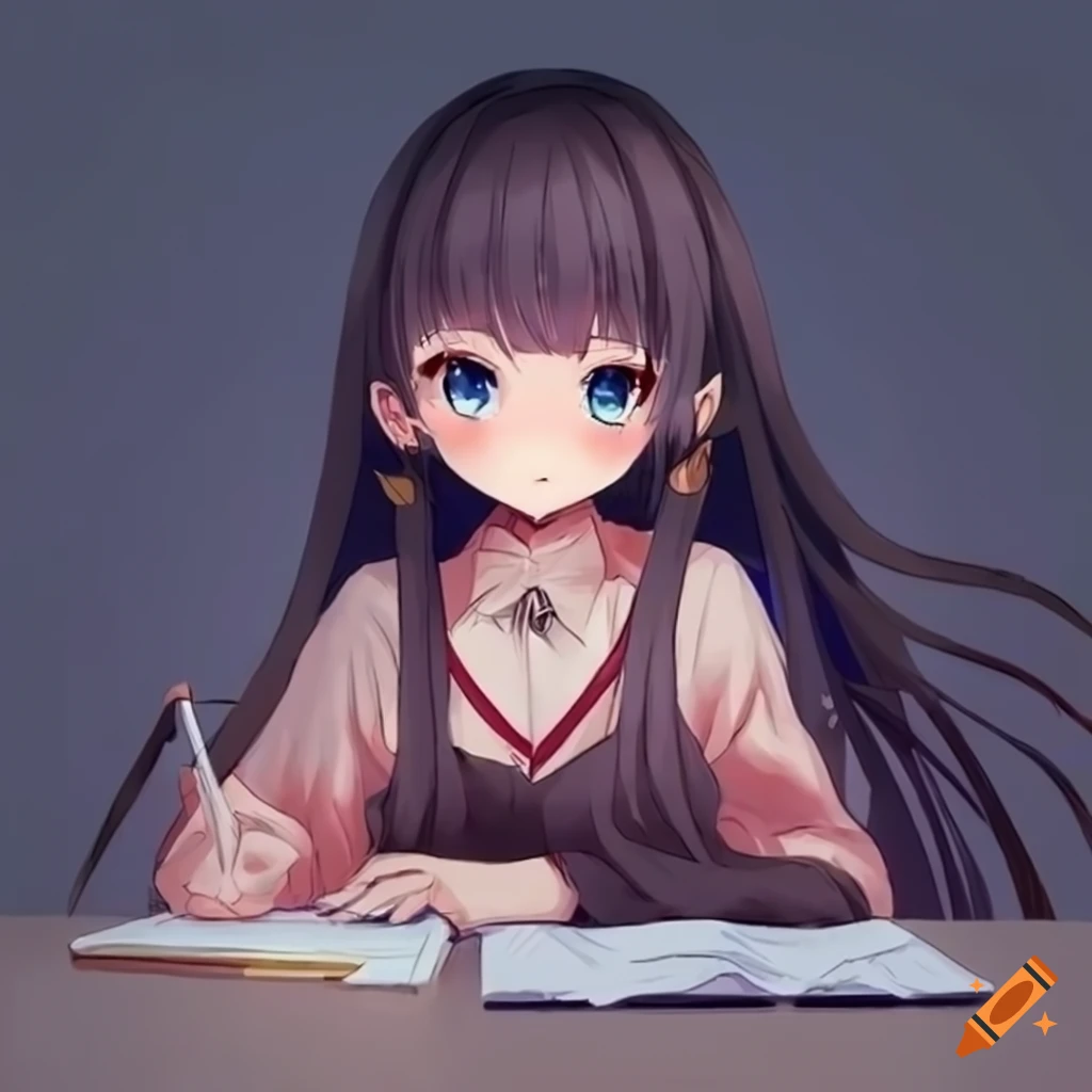 Anime Lo-Fi Girl Studying Chill Vibe 4K wallpaper - Heroscreen Wallpapers