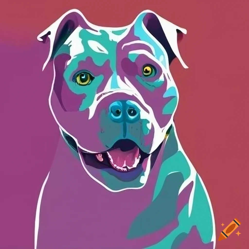 Stencil of an american pit bull terrier