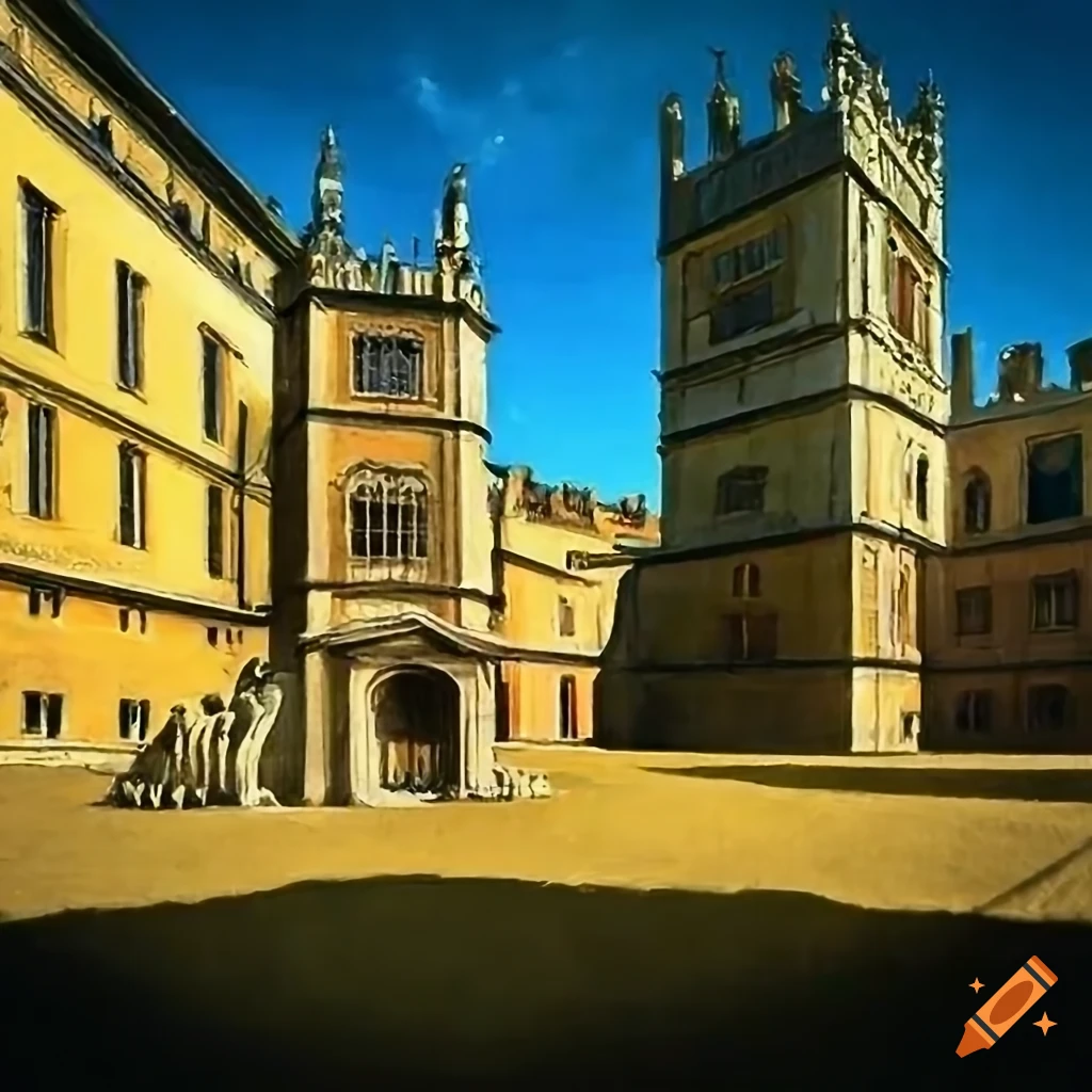courtyard of Bodleian library by Giorgio de Chirico