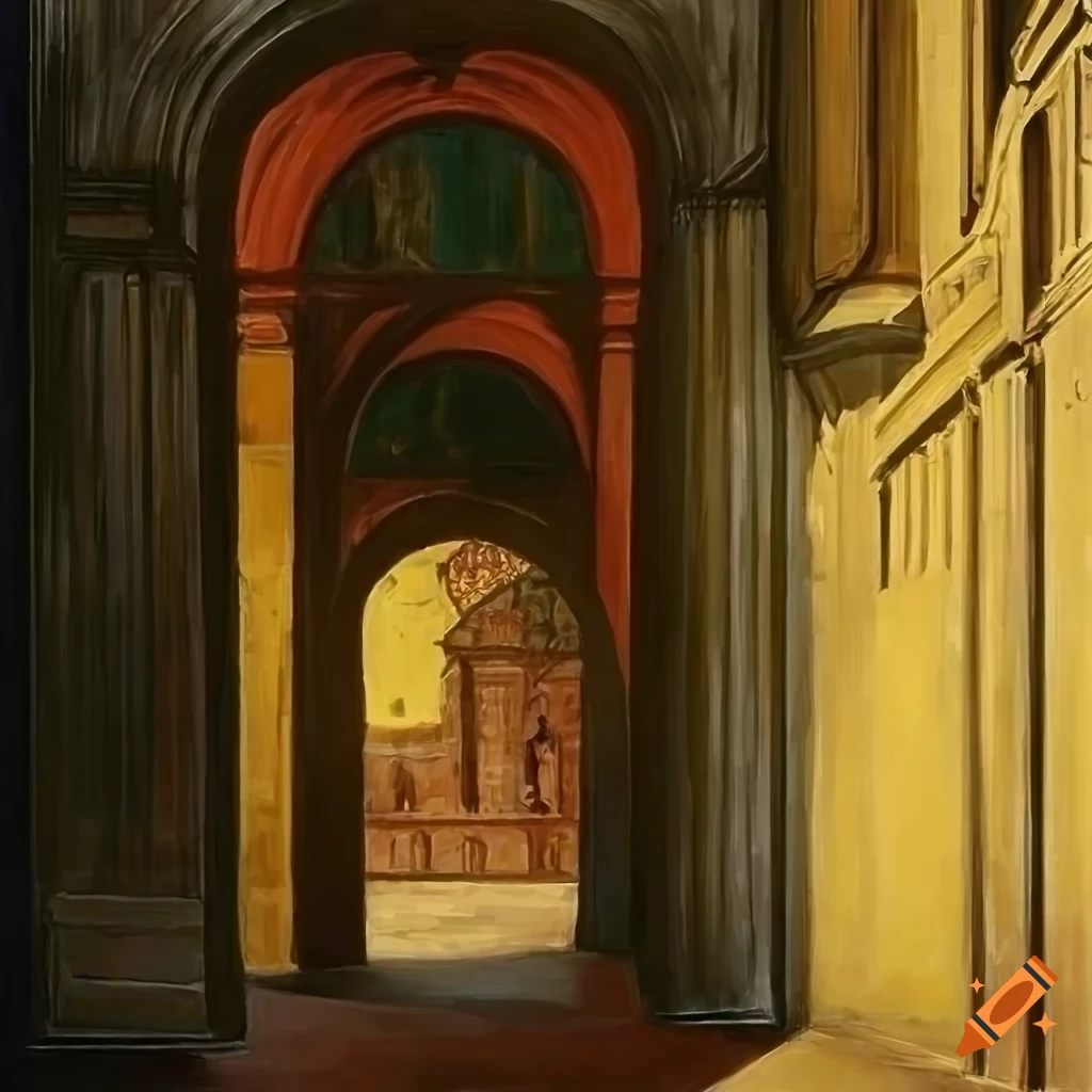 courtyard of Bodleian library by Giorgio de Chirico