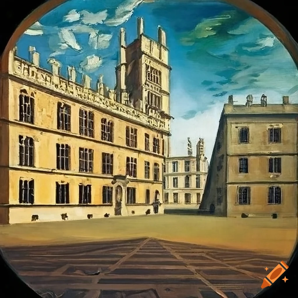 courtyard of Bodleian library by Giorgio de Chirico