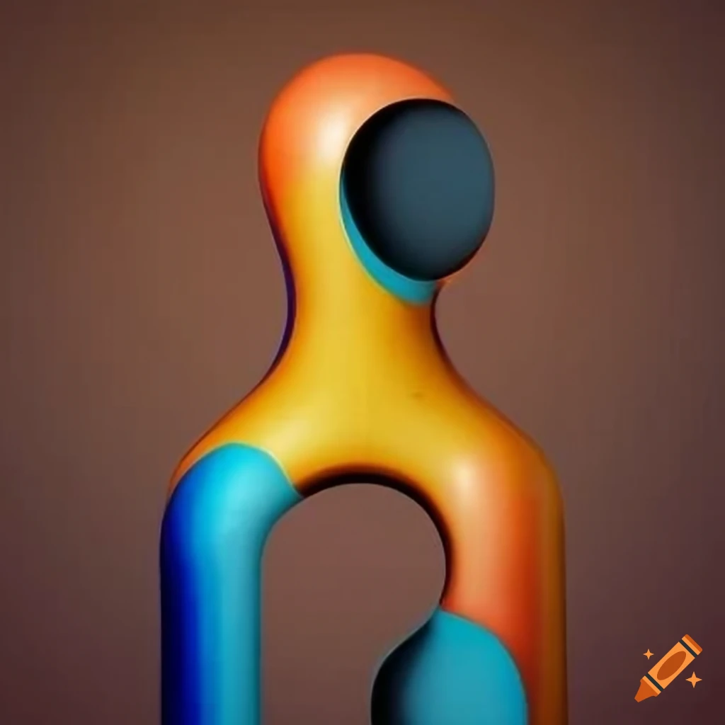abstract surrealism flower vase with vibrant colors