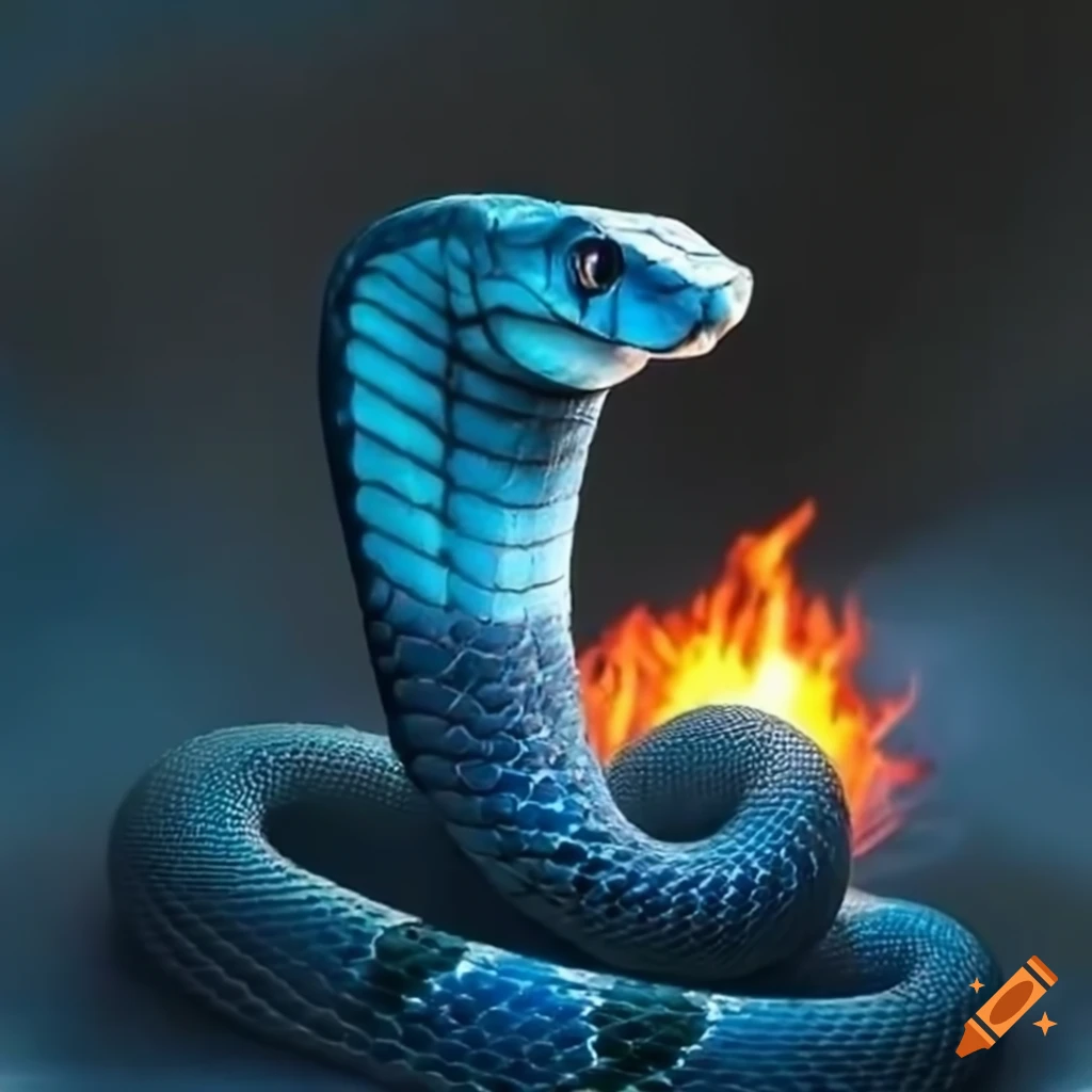 Blue fire-spewing cobra pokémon