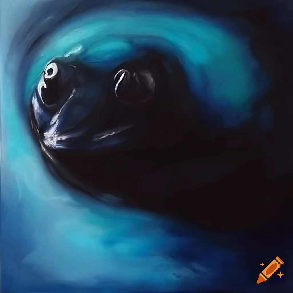 black frog on a white background