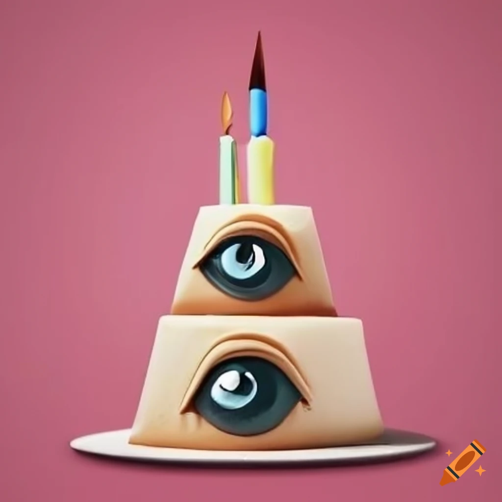 birthday cake in the shape of a Masonic pyramid