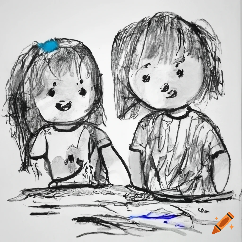 Children's drawing of happy human Stock Photo - Alamy