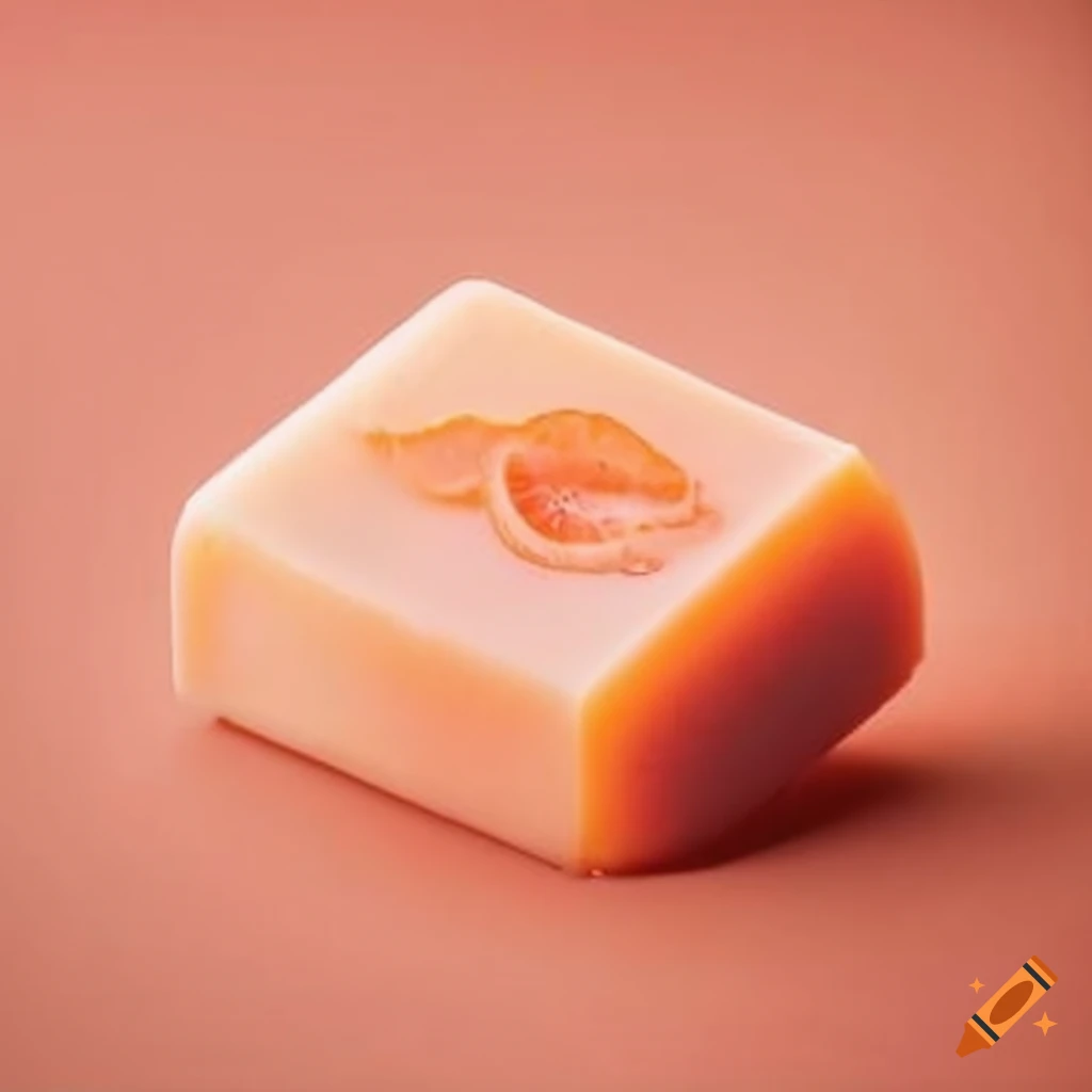 Pink and white marbled colored bar of soap on craiyon